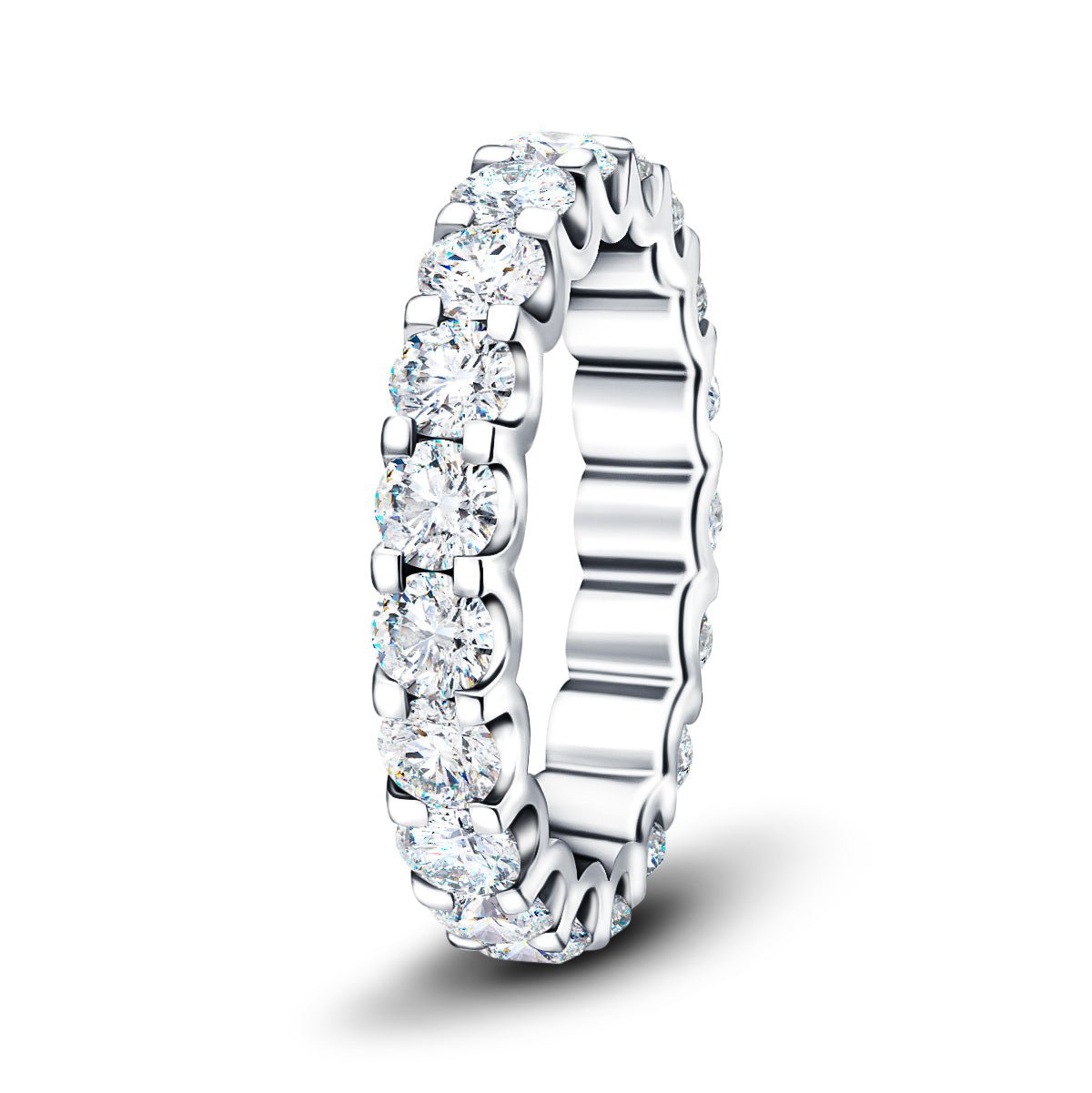 17 Stone Lab Diamond Full Eternity Ring 4.00ct D/VVS in 9k White Gold