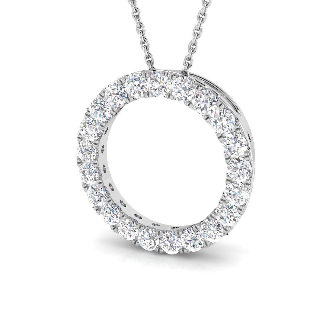 Diamond necklace circle on sale pendant