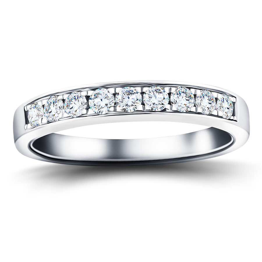 Lab Diamond 9 Stone Half Eternity Ring 0.50ct D/VVS in Platinum