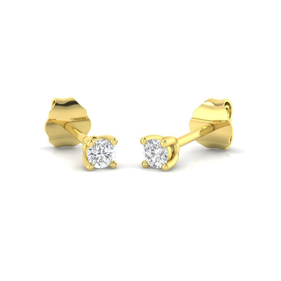 Lab Diamond Stud Earrings 0.10ct G/VS in 9k Yellow Gold - After Diamonds