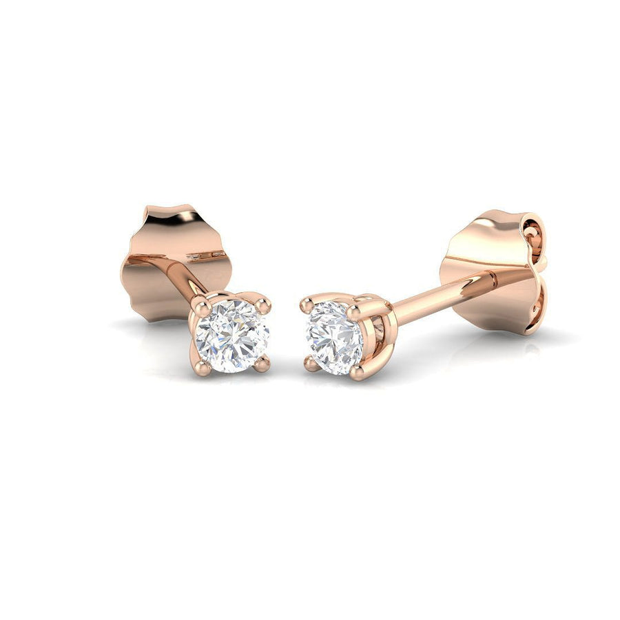 Lab Diamond Stud Earrings 0.15ct G/VS in 9k Rose Gold - After Diamonds