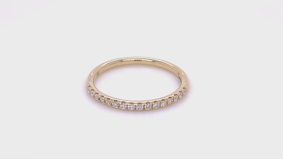 Lab Diamond 16 Stone Half Eternity Ring 0.15ct D/VVS in 18k Yellow Gold