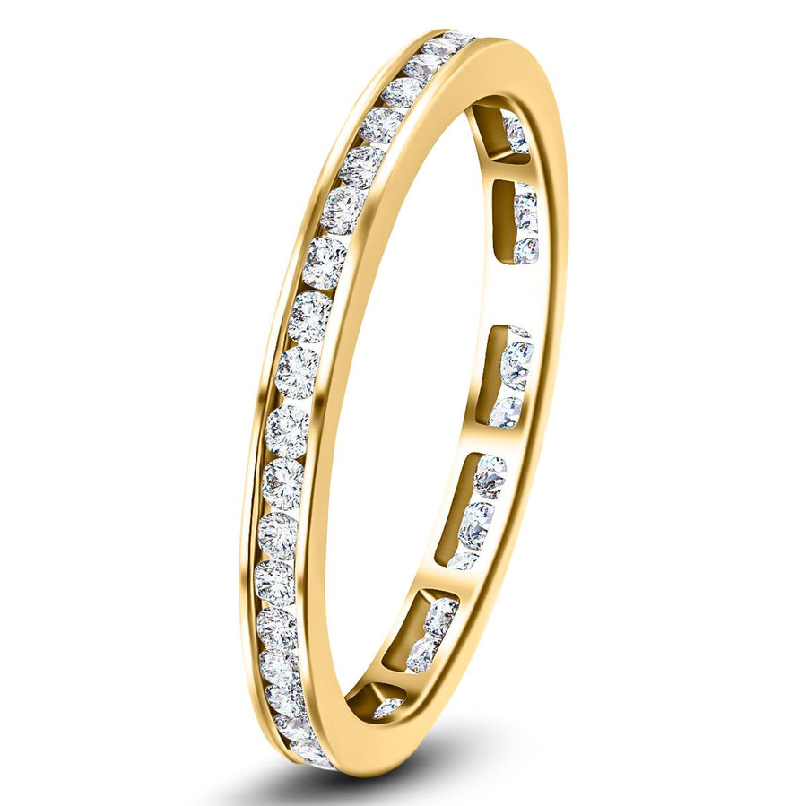 0.50ct Channel Set Lab Diamond Full Eternity Ring G/VS in 18k Yellow Gold - After Diamonds