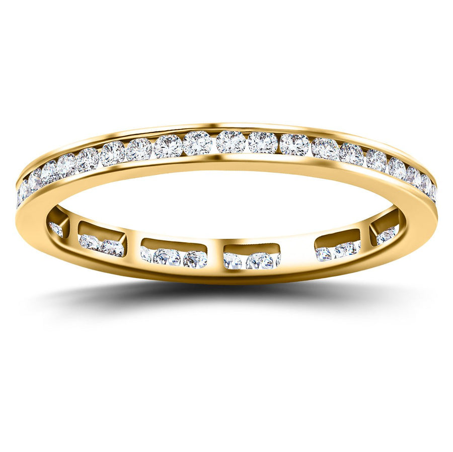 0.50ct Channel Set Lab Diamond Full Eternity Ring G/VS in 18k Yellow Gold - After Diamonds