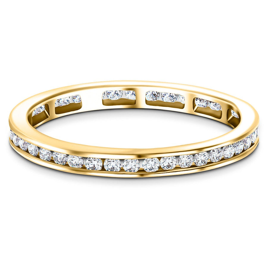 0.50ct Channel Set Lab Diamond Full Eternity Ring G/VS in 18k Yellow Gold - After Diamonds