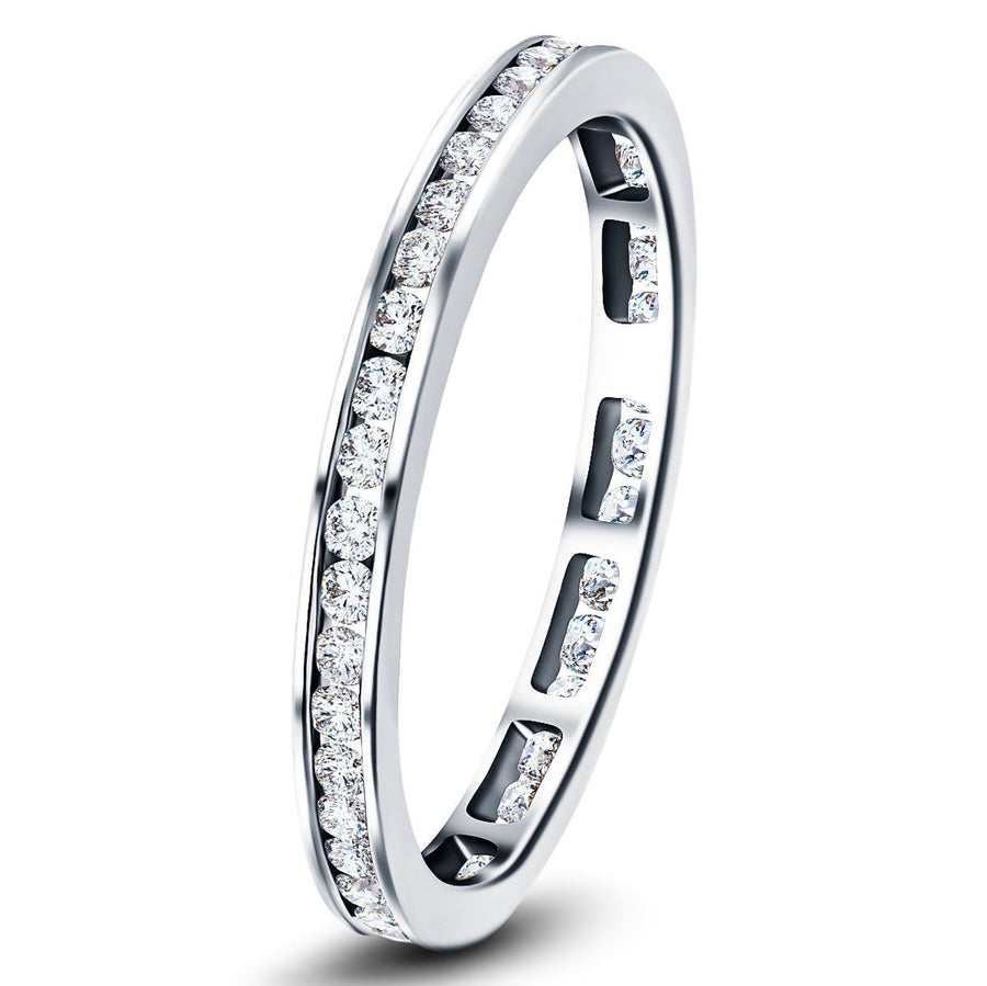 0.50ct Channel Set Lab Diamond Full Eternity Ring G/VS in 9k White Gold - After Diamonds