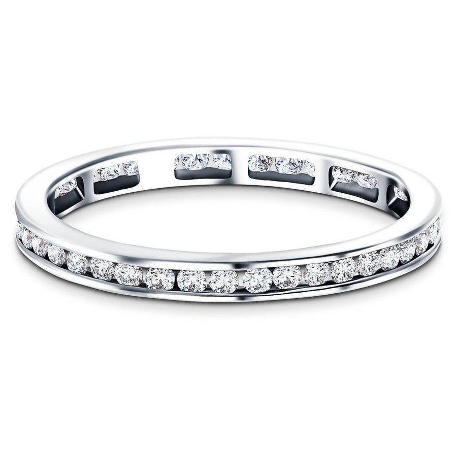 0.50ct Channel Set Lab Diamond Full Eternity Ring G/VS in 9k White Gold - After Diamonds