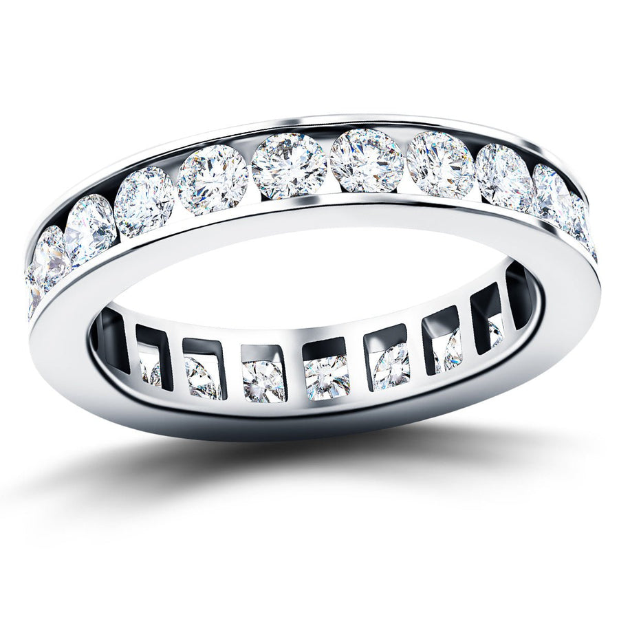 1.00ct Channel Set Lab Diamond Full Eternity Ring G/VS in 18k White Gold - After Diamonds