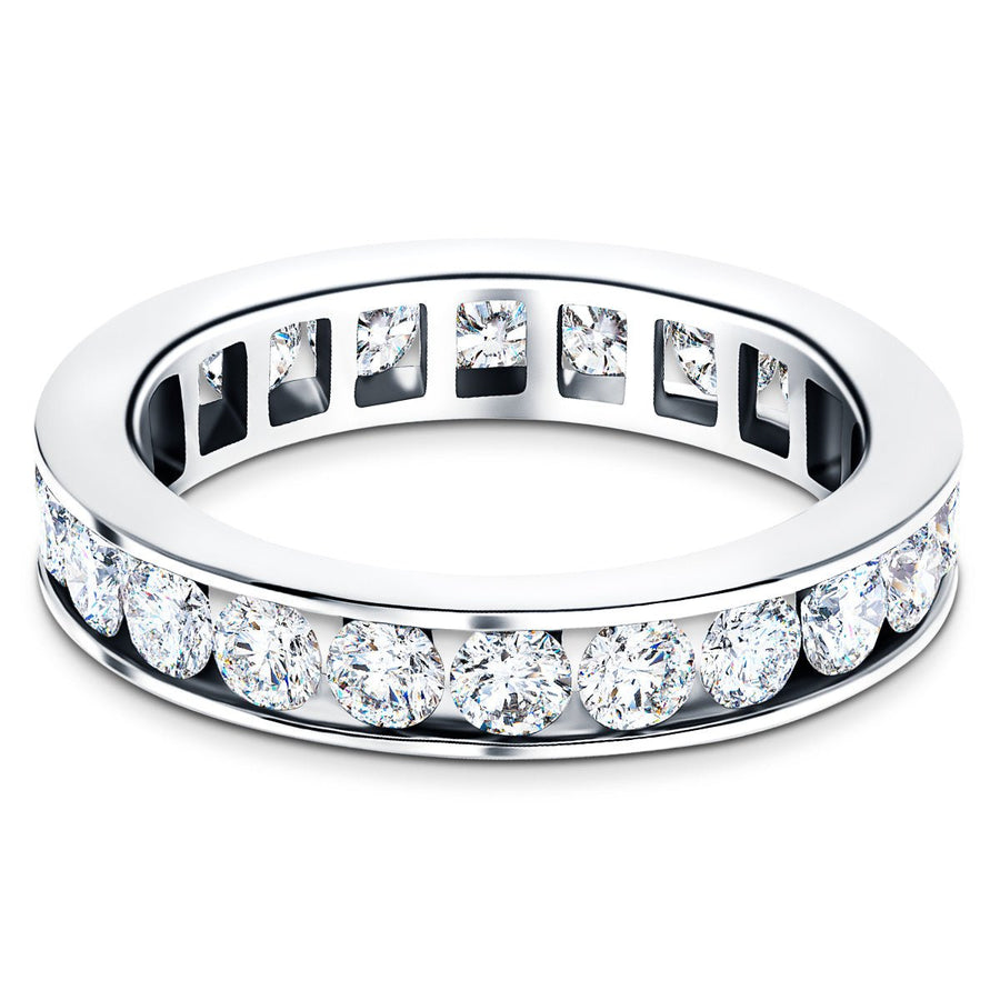 1.00ct Channel Set Lab Diamond Full Eternity Ring G/VS in 18k White Gold - After Diamonds