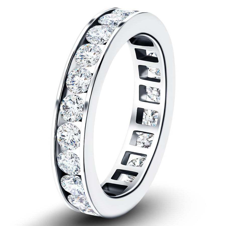 1.00ct Channel Set Lab Diamond Full Eternity Ring G/VS in 18k White Gold - After Diamonds