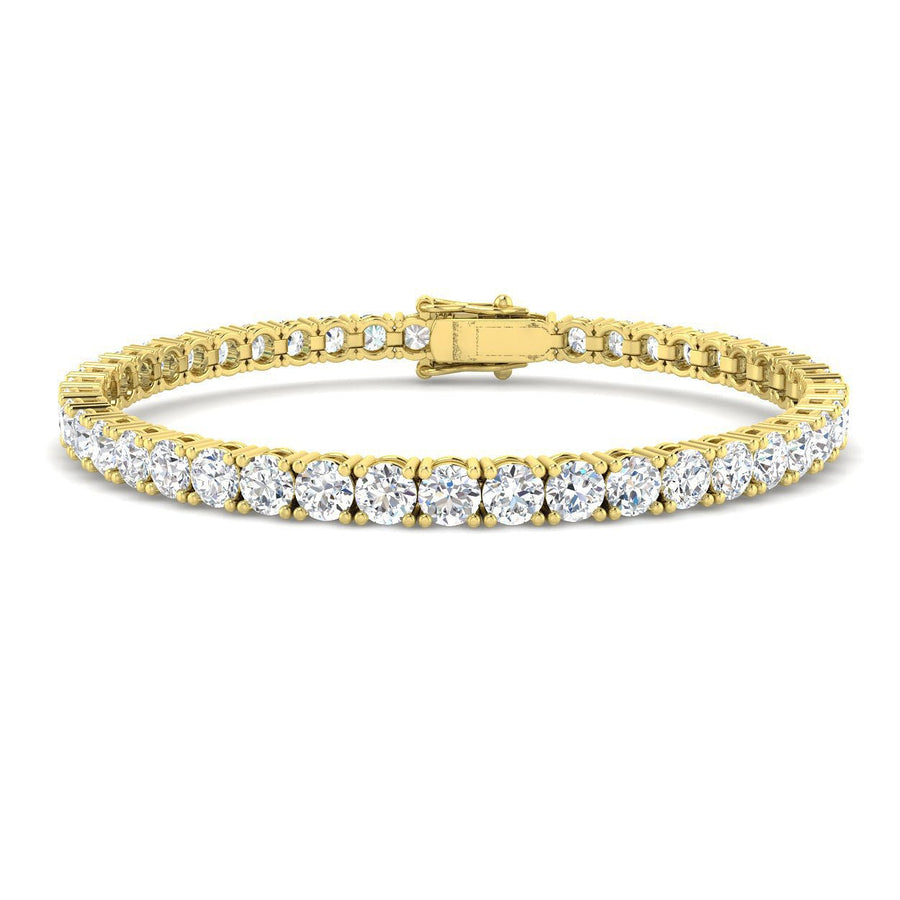 10ct Lab Diamond Tennis Bracelet G/VS Quality Set in 18k Yellow Gold - After Diamonds
