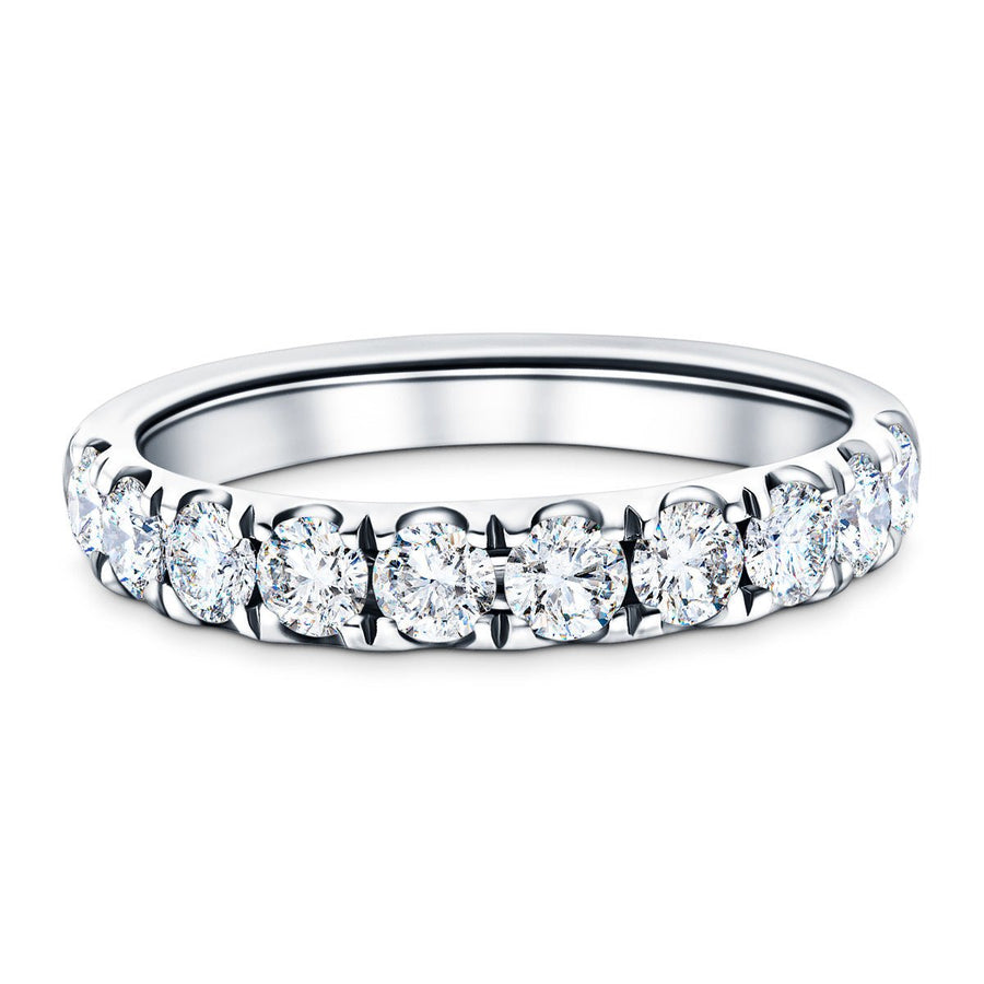 11 Stone Lab Diamond Half Eternity Ring 1.00ct G/VS in 18k White Gold - After Diamonds