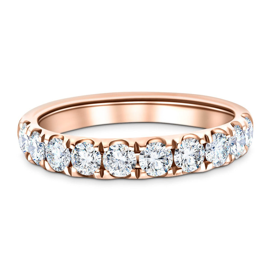 11 Stone Lab Diamond Half Eternity Ring 1.00ct G/VS in 9k Rose Gold - After Diamonds
