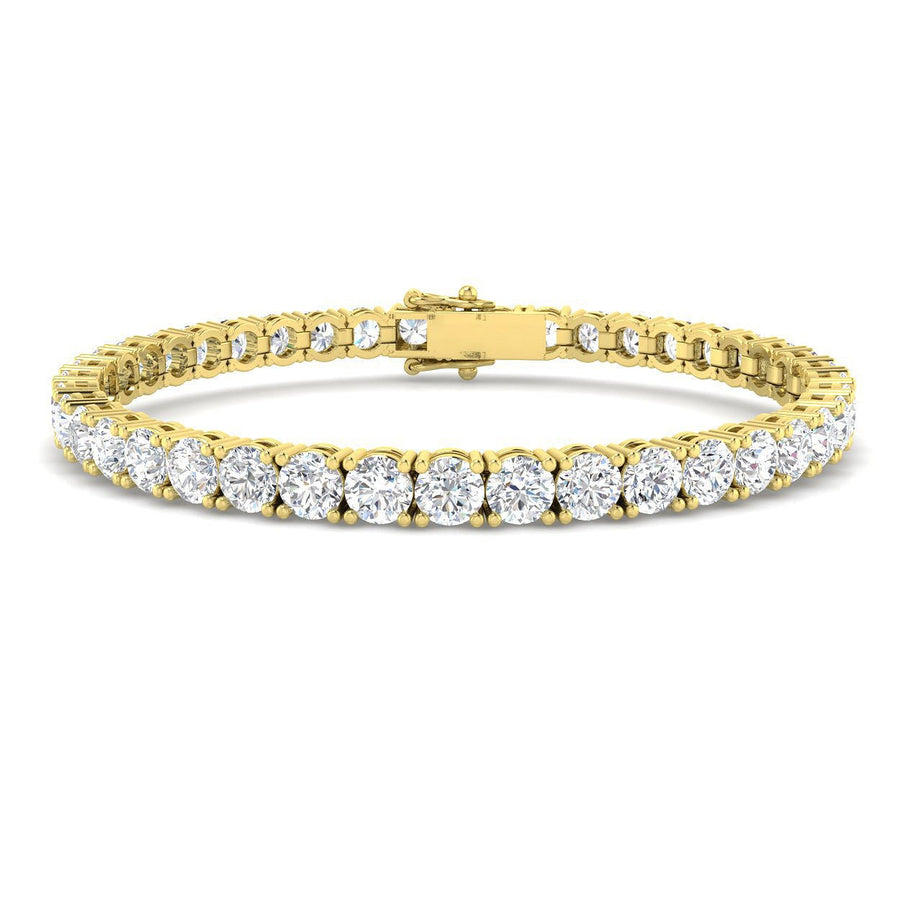 12ct Lab Diamond Tennis Bracelet G/VS Quality Set in 18k Yellow Gold - After Diamonds
