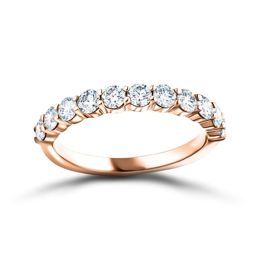 13 Stone Lab Diamond Half Eternity Ring 0.50ct G/VS in 18k Rose Gold - After Diamonds