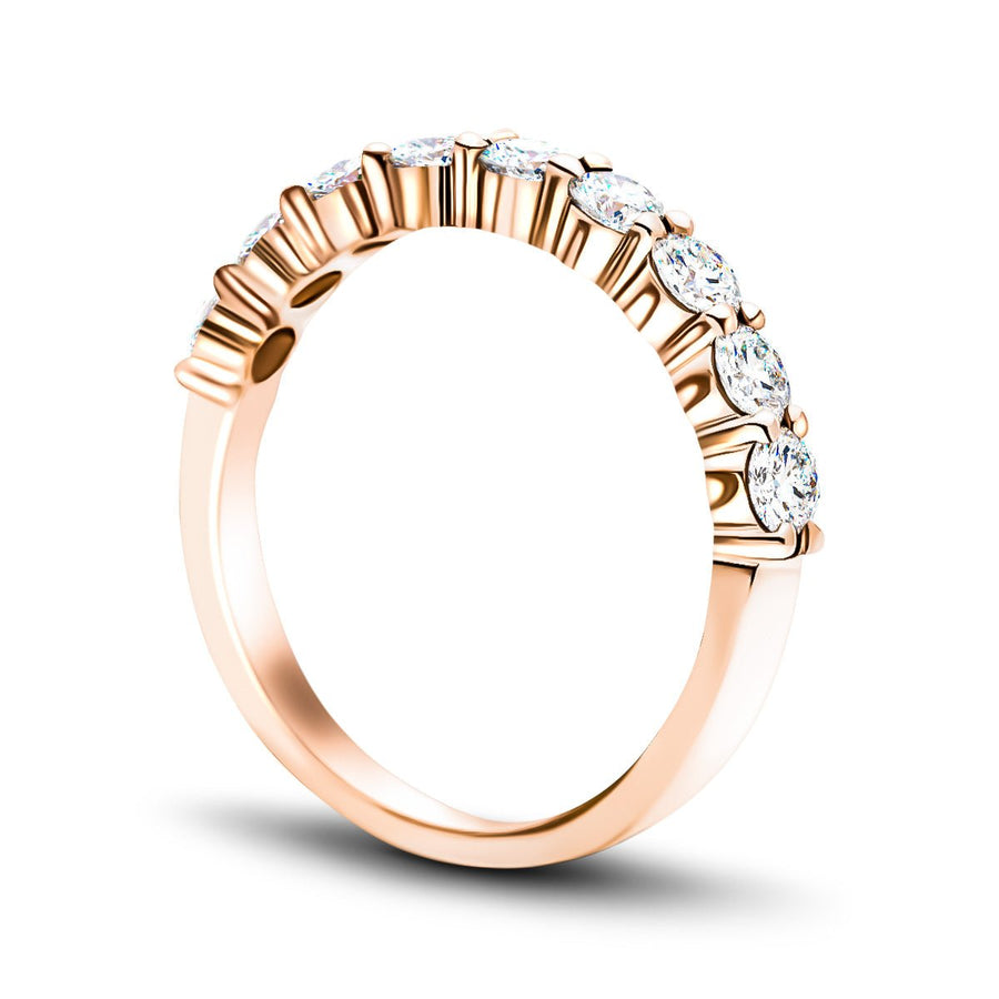 13 Stone Lab Diamond Half Eternity Ring 0.50ct G/VS in 18k Rose Gold - After Diamonds