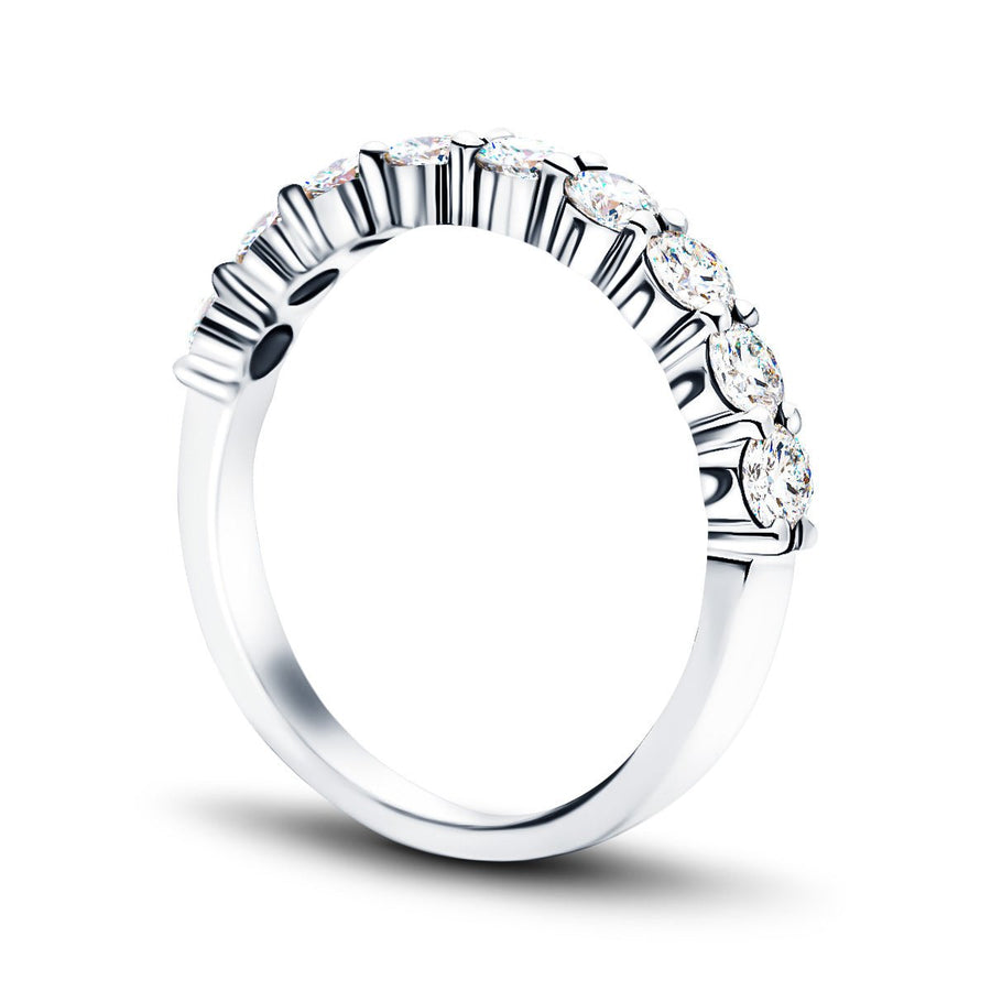 13 Stone Lab Diamond Half Eternity Ring 0.50ct G/VS in 18k White Gold - After Diamonds