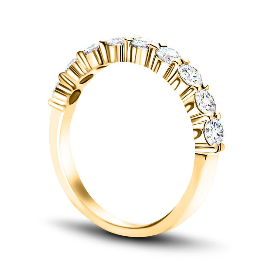 13 Stone Lab Diamond Half Eternity Ring 0.50ct G/VS in 18k Yellow Gold - After Diamonds