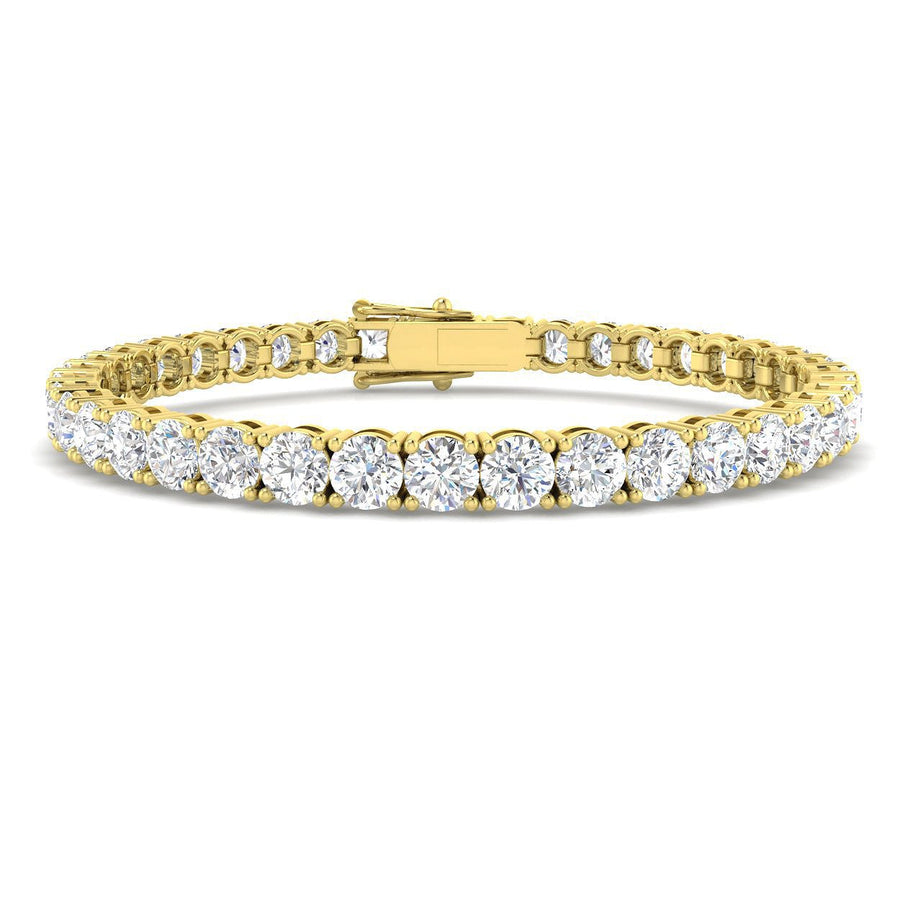 14ct Lab Diamond Tennis Bracelet G/VS Quality Set in 18k Yellow Gold - After Diamonds