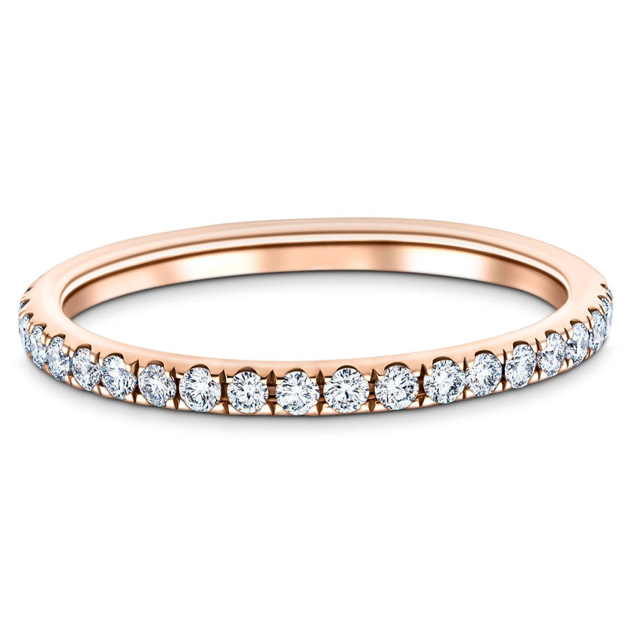 15 Stone Lab Diamond Half Eternity Ring 0.45ct G/VS in 18k Rose Gold - After Diamonds