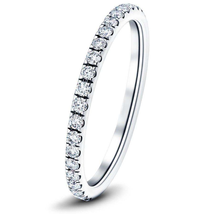 15 Stone Lab Diamond Half Eternity Ring 0.45ct G/VS in 18k White Gold - After Diamonds