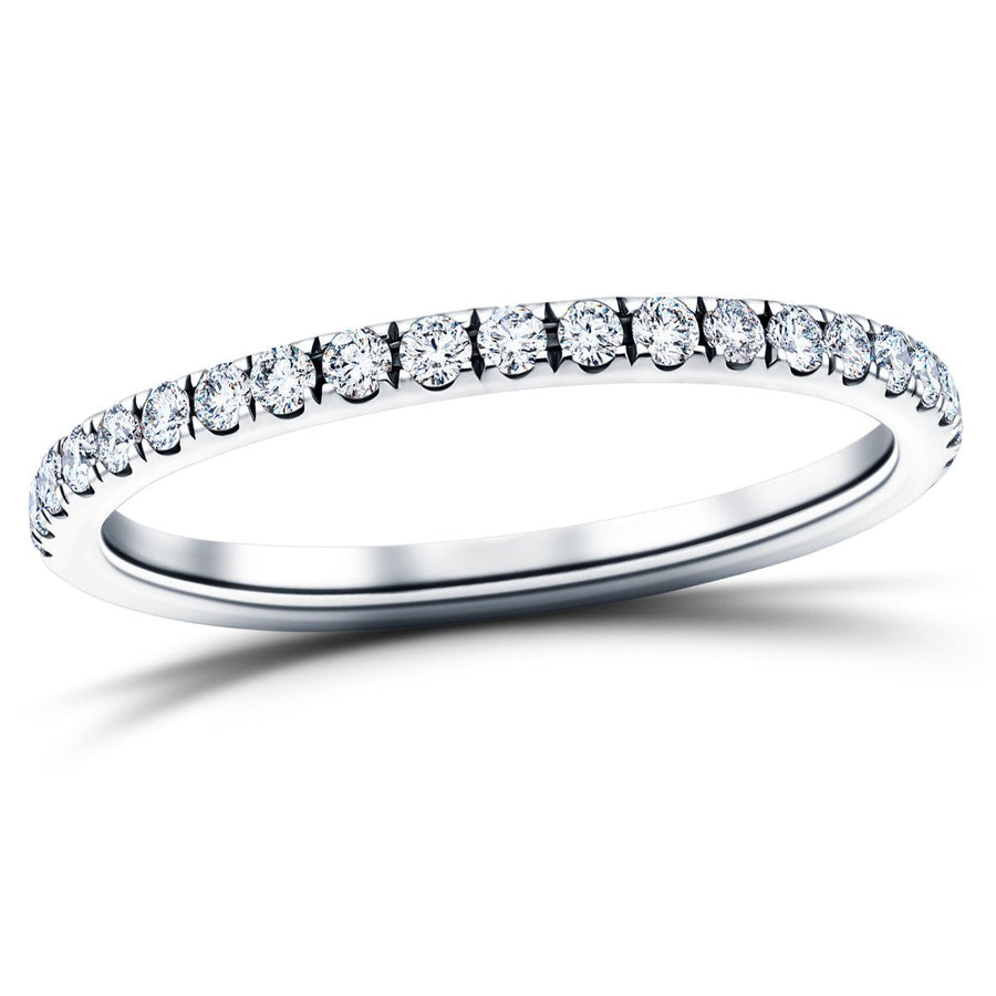 15 Stone Lab Diamond Half Eternity Ring 0.45ct G/VS in 18k White Gold - After Diamonds