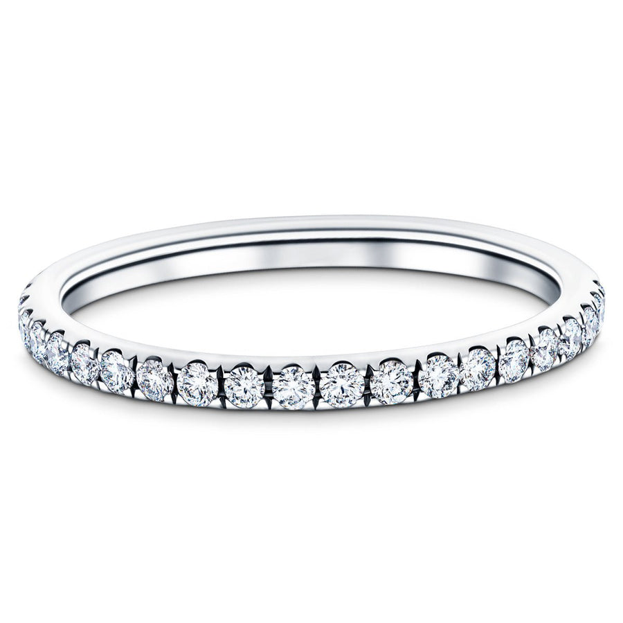 15 Stone Lab Diamond Half Eternity Ring 0.45ct G/VS in 18k White Gold - After Diamonds