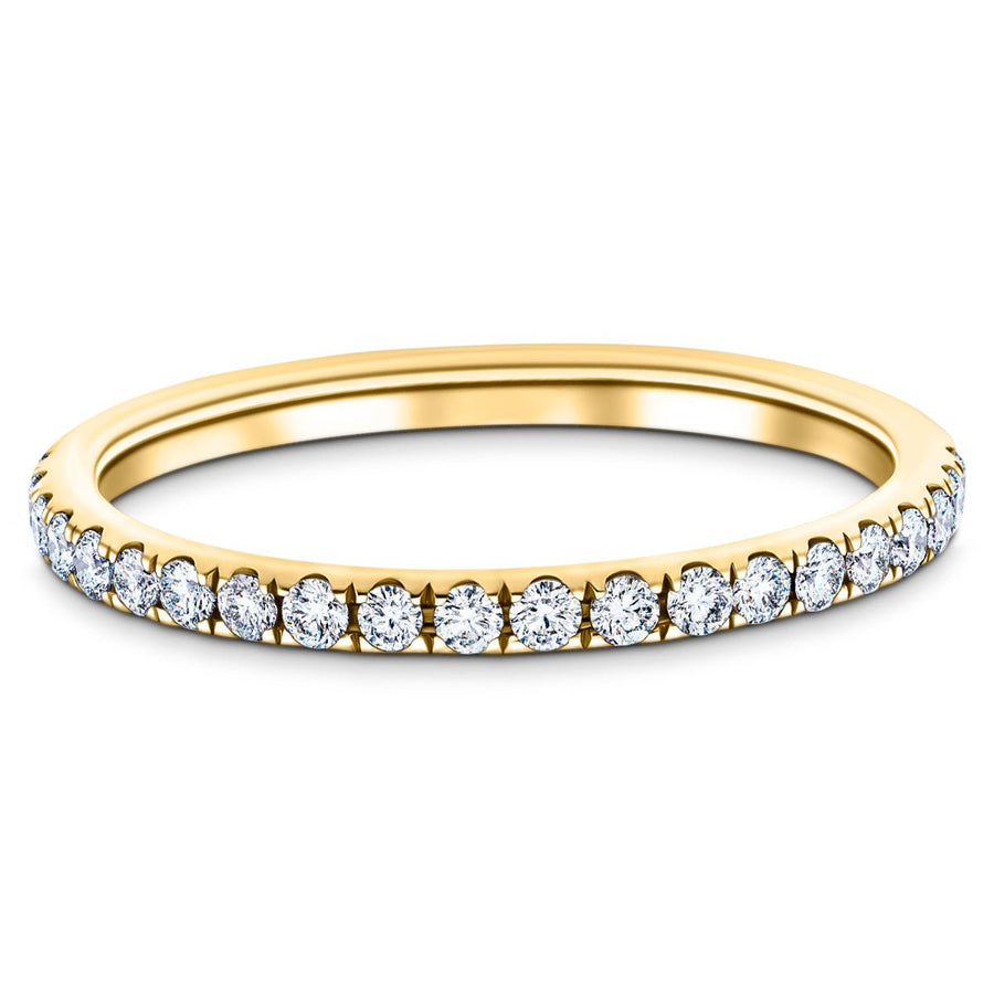 15 Stone Lab Diamond Half Eternity Ring 0.45ct G/VS in 18k Yellow Gold - After Diamonds