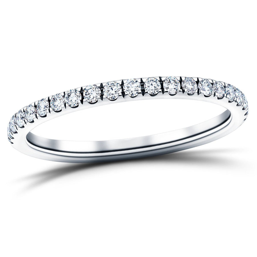 15 Stone Lab Diamond Half Eternity Ring 0.45ct G/VS in 9k White Gold - After Diamonds