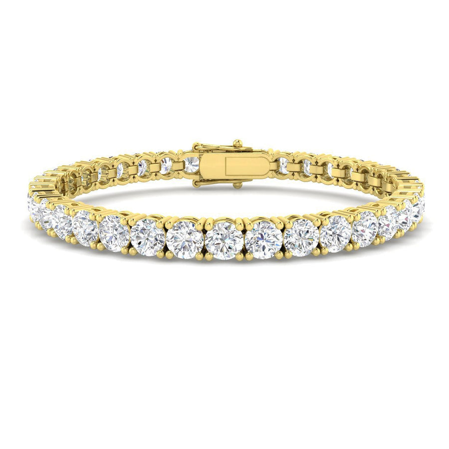 16ct Lab Diamond Tennis Bracelet G/VS Quality Set in 18k Yellow Gold - After Diamonds
