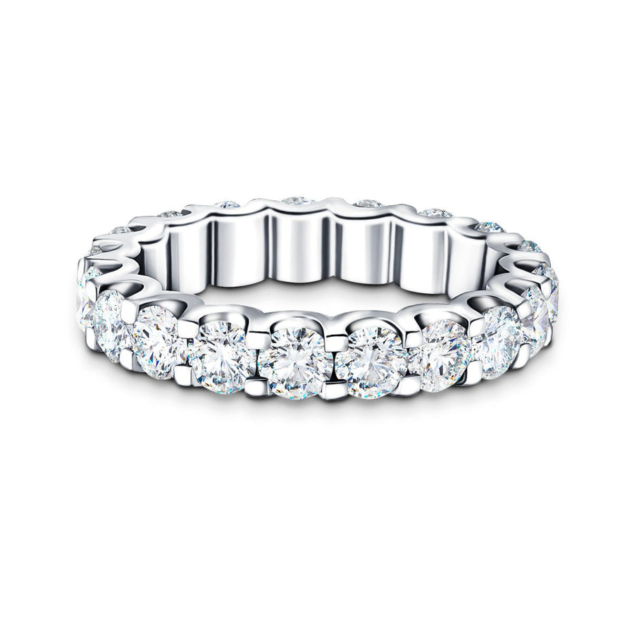 17 Stone Lab Diamond Full Eternity Ring 4.00ct G/VS in 9k White Gold - After Diamonds