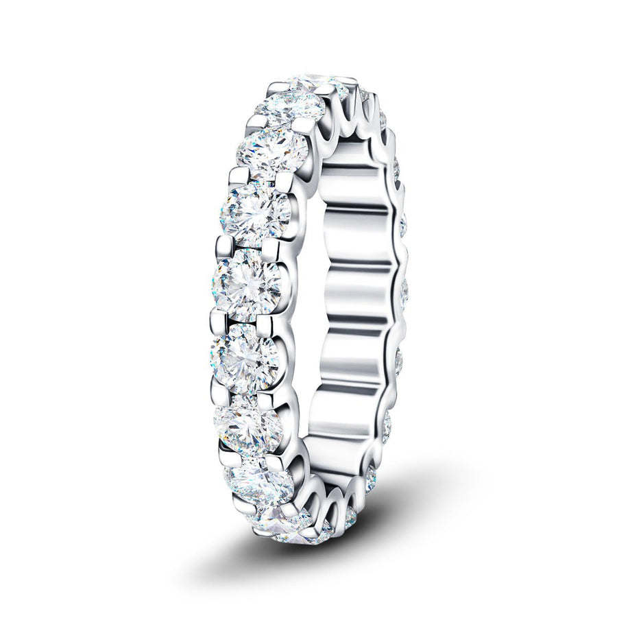 17 Stone Lab Diamond Full Eternity Ring 4.00ct G/VS in 9k White Gold - After Diamonds