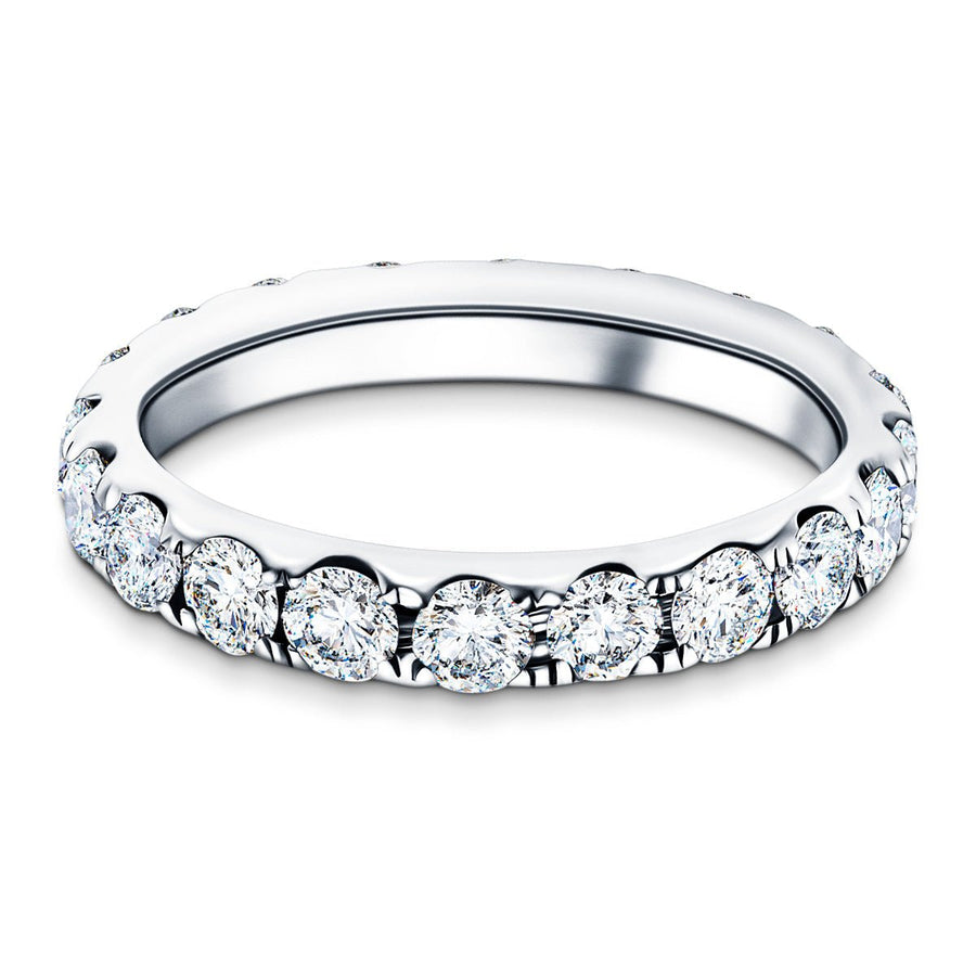 17 Stone Lab Diamond Full Eternity Ring 4.10ct G/VS in 18k White Gold - After Diamonds