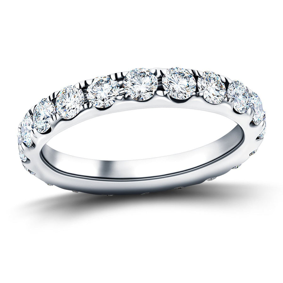 17 Stone Lab Diamond Full Eternity Ring 4.10ct G/VS in 18k White Gold - After Diamonds