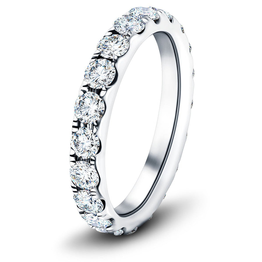 17 Stone Lab Diamond Full Eternity Ring 4.10ct G/VS in 18k White Gold - After Diamonds