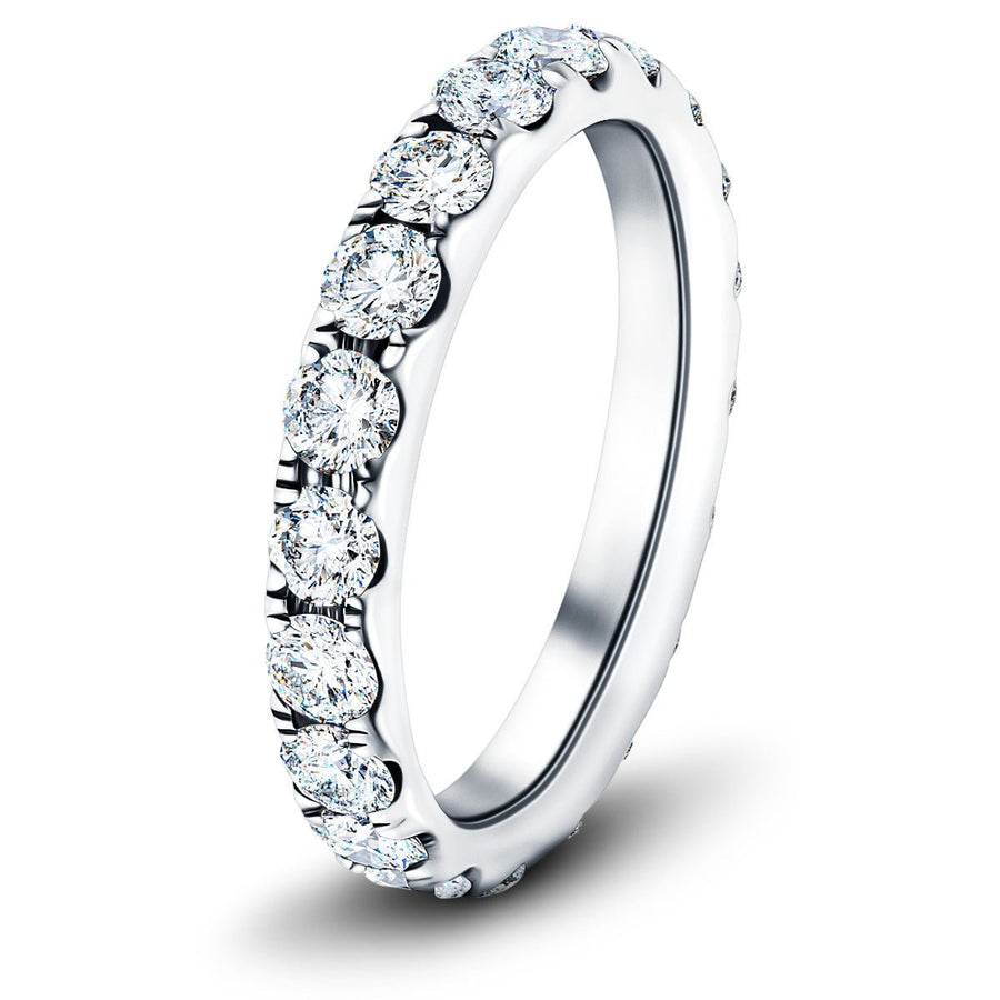 18 Stone Lab Diamond Full Eternity Ring 3.20ct G/VS in 9k White Gold - After Diamonds