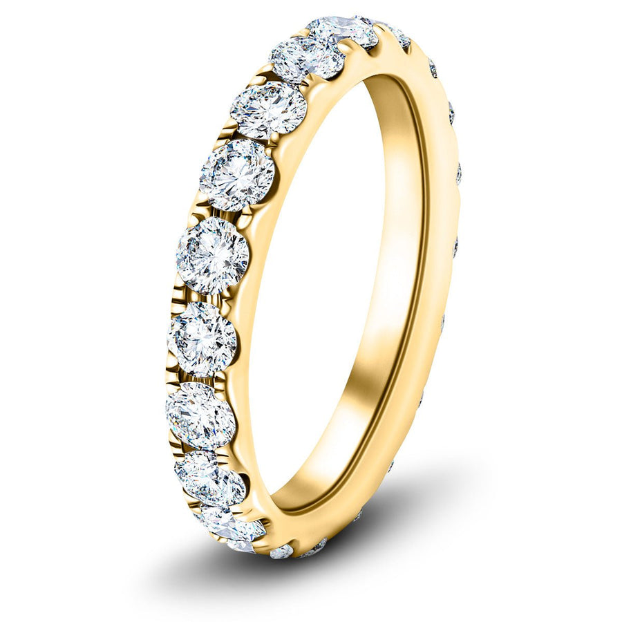 18 Stone Lab Diamond Full Eternity Ring 3.20ct G/VS in 9k Yellow Gold - After Diamonds