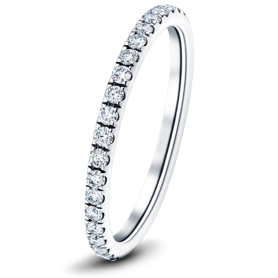 19 Stone Lab Diamond Half Eternity Ring 0.25ct G/VS in 18k White Gold - After Diamonds