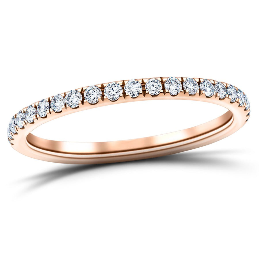 19 Stone Lab Diamond Half Eternity Ring 0.25ct G/VS in 9k Rose Gold - After Diamonds