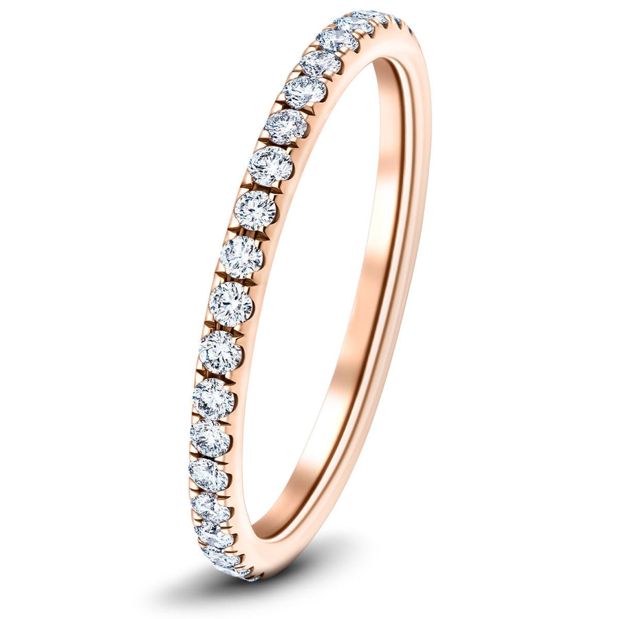 19 Stone Lab Diamond Half Eternity Ring 0.25ct G/VS in 9k Rose Gold - After Diamonds
