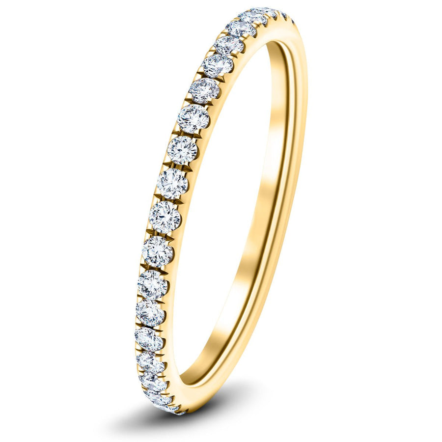 19 Stone Lab Diamond Half Eternity Ring 0.25ct G/VS in 9k Yellow Gold - After Diamonds