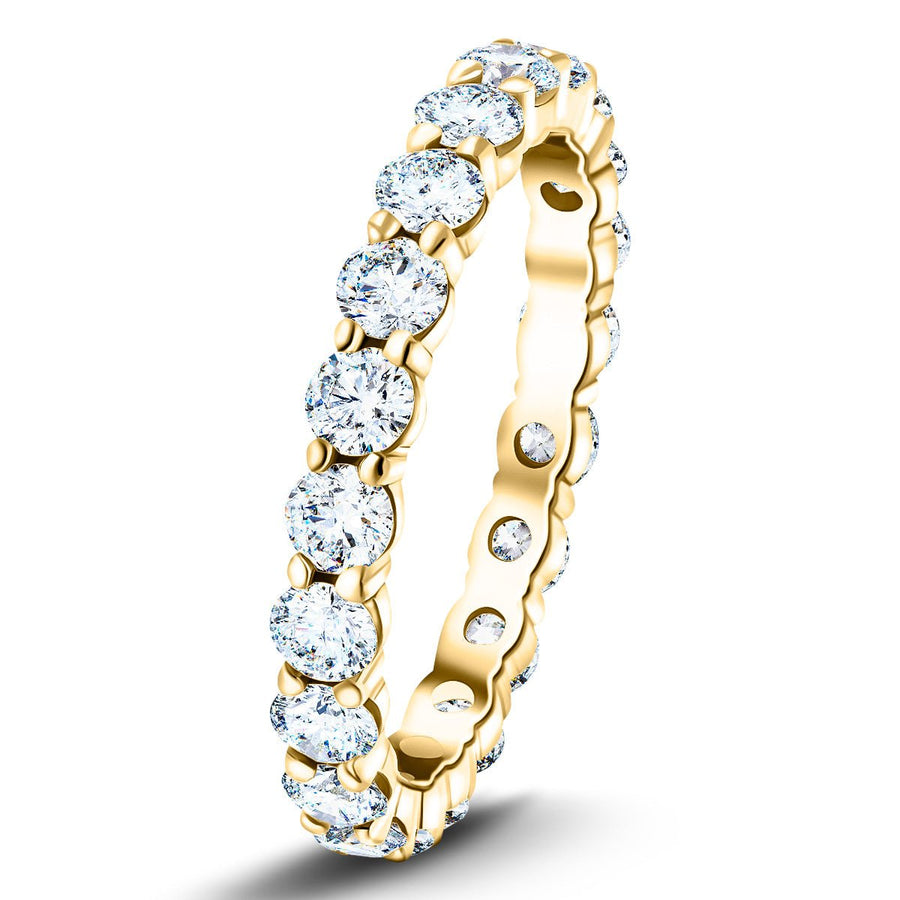 21 Stone Lab Diamond Full Eternity Ring 2.00ct G/VS in 9k Yellow Gold - After Diamonds