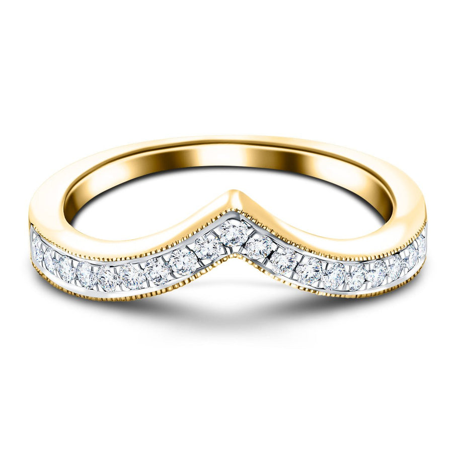 21 Stone Lab Diamond Wishbone Ring 0.50ct G/VS Quality in 18k Yellow Gold - After Diamonds