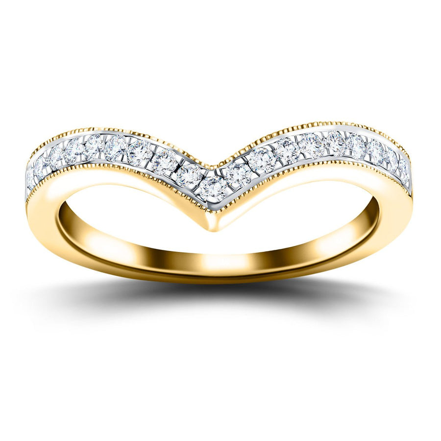 21 Stone Lab Diamond Wishbone Ring 0.50ct G/VS Quality in 18k Yellow Gold - After Diamonds