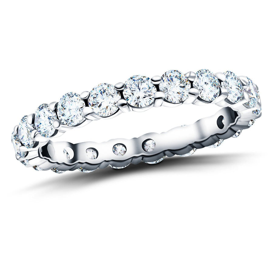 28 Stone Lab Diamond Full Eternity Ring 1.00ct G/VS in 18k White Gold 2.0mm - After Diamonds