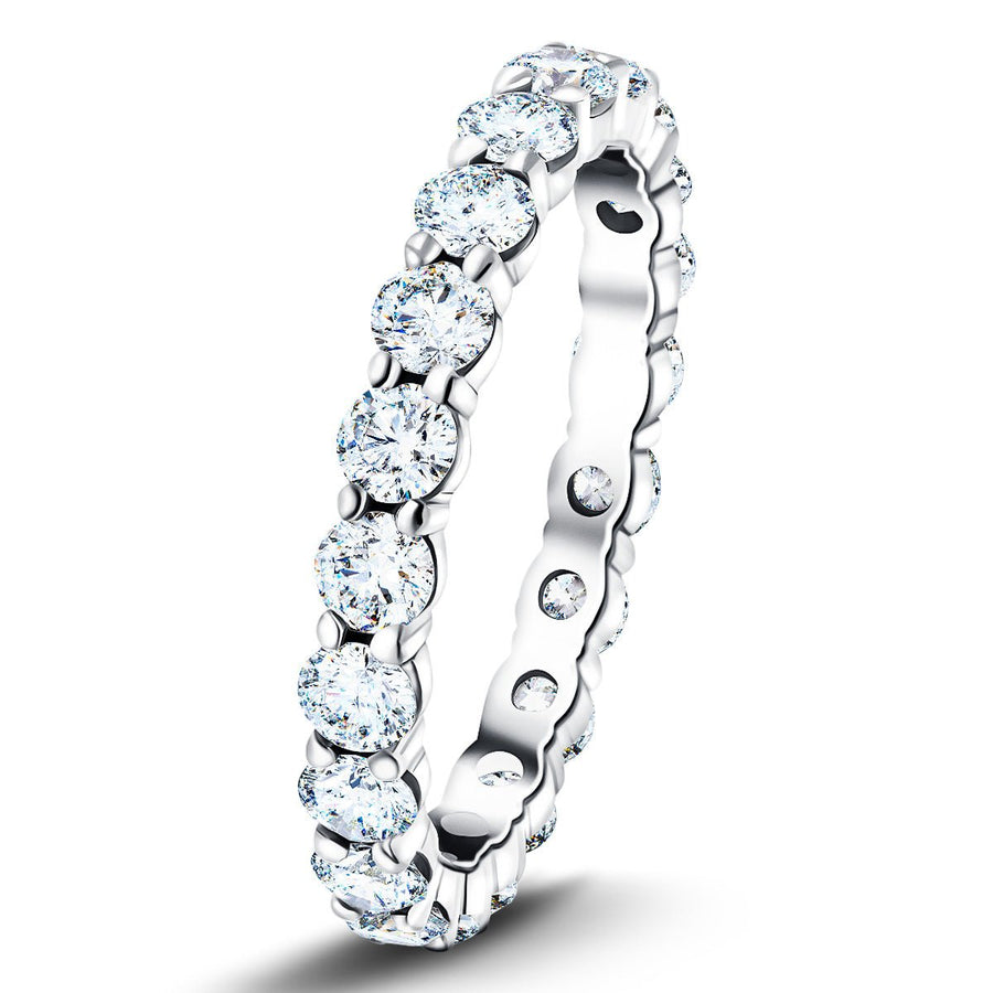 28 Stone Lab Diamond Full Eternity Ring 1.00ct G/VS in 18k White Gold 2.0mm - After Diamonds