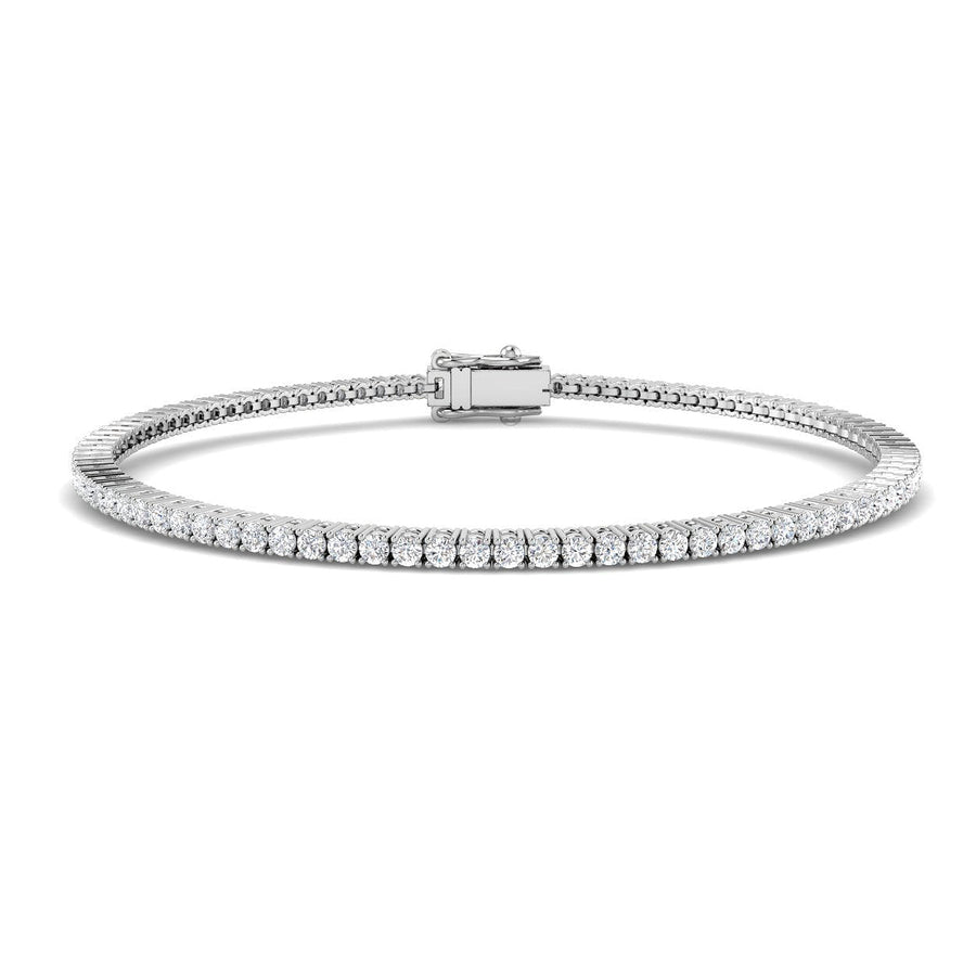 2ct Lab Diamond Tennis Bracelet G/VS Quality Set in 18k White Gold - After Diamonds