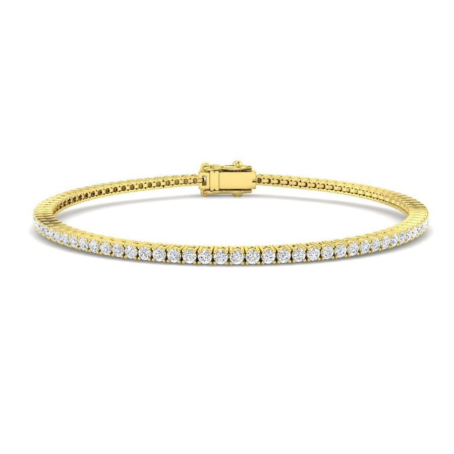 2ct Lab Diamond Tennis Bracelet G/VS Quality Set in 18k Yellow Gold - After Diamonds