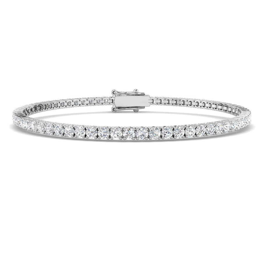 3ct Lab Diamond Tennis Bracelet G/VS Quality Set in 18k White Gold - After Diamonds