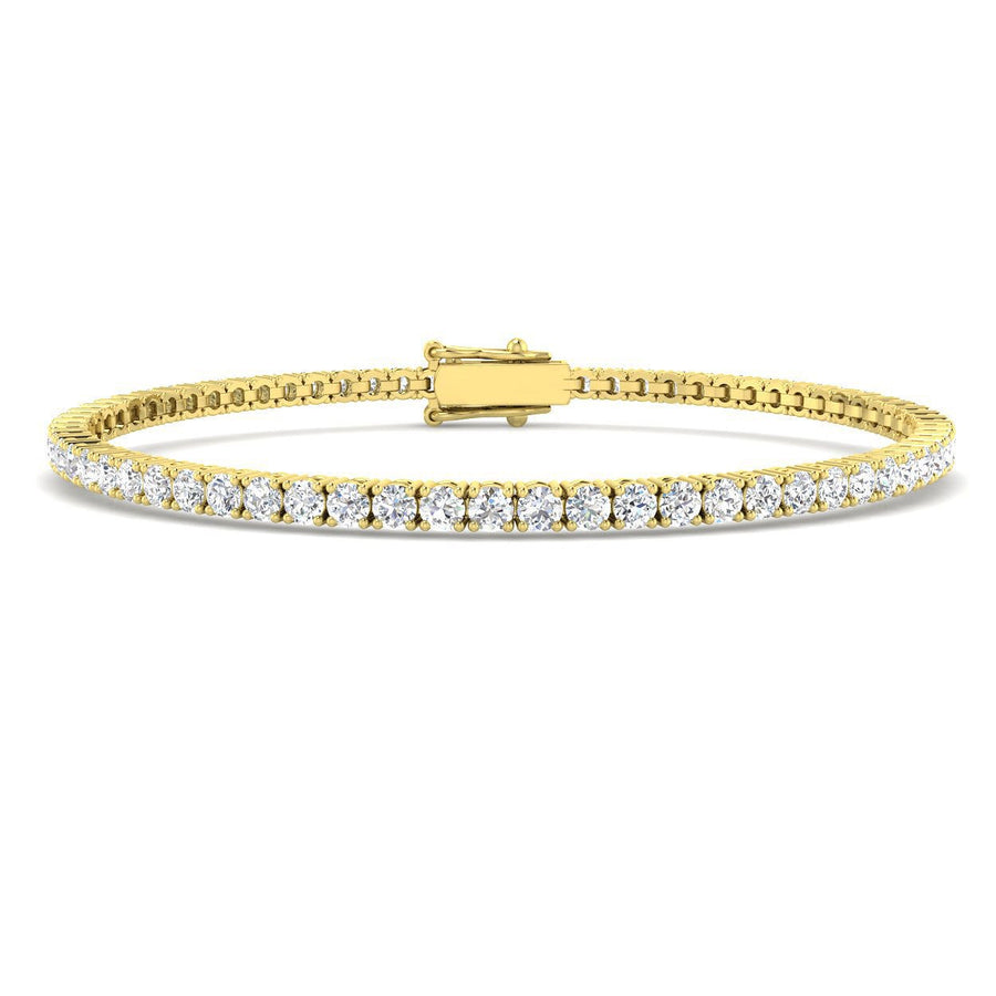 3ct Lab Diamond Tennis Bracelet G/VS Quality Set in 18k Yellow Gold - After Diamonds
